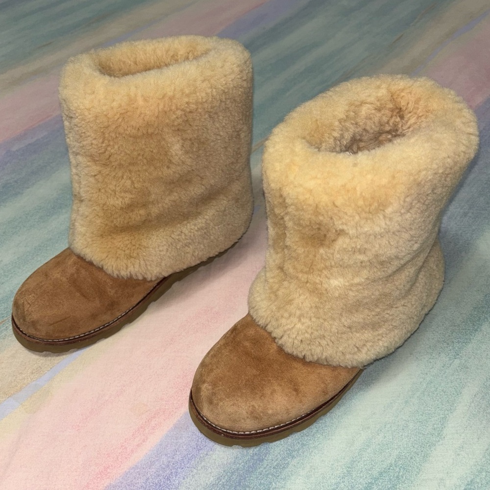 UGG Tan and Cream Winter Boots